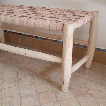 BANC EN BOIS MASSIF ARTISANAL ADAY FAIT MAIN