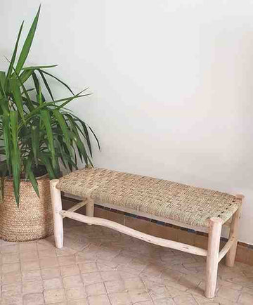 BANC EN BOIS MASSIF LE JADIDA FAIT MAIN