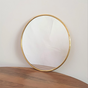 MIROIR MURAL ROND EN LAITON FAIT MAIN