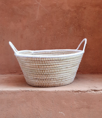 PANIER BOHÈME CHIC BLANC FAIT MAIN