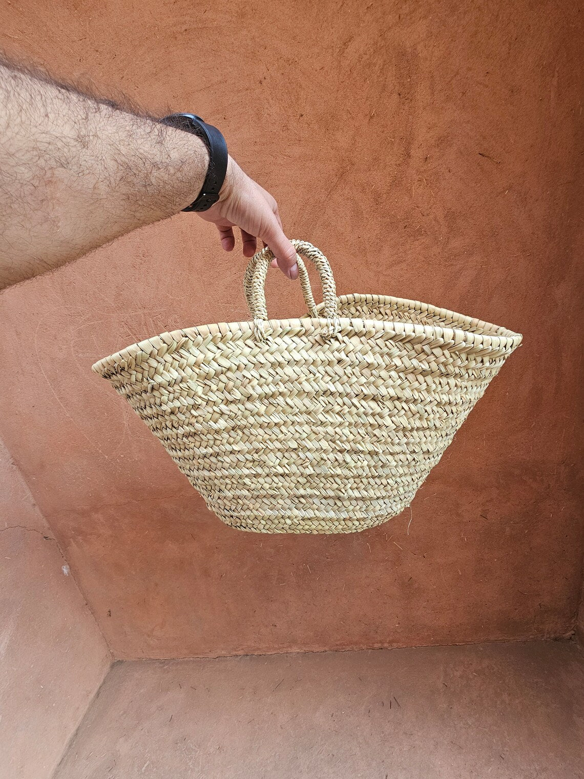 PANIER DE RANGEMENT BOHÈME EN OSIER FAIT MAIN